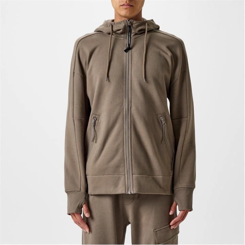 CP Company Men's Goggle Full-Zip Hoodie - Brown